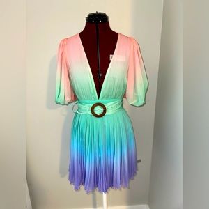 Rococo Sand Emi Ombre Pleated Mini Dress